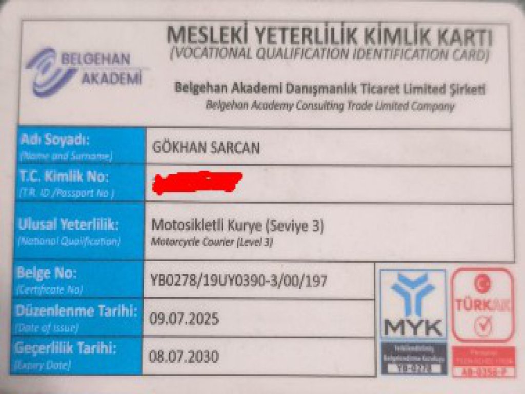 Mesleki Yeterlilik ve Uzmanlık Sertifikalarımız